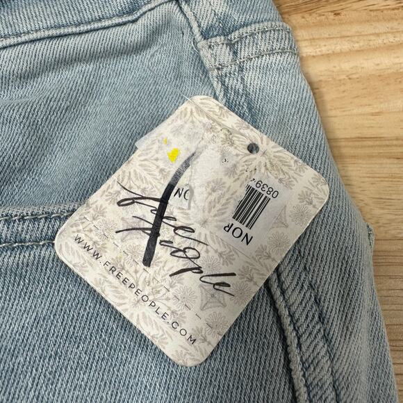 Free People NWT We The Free High Rise Jegging in Havana Blue Size 26 Frayed Hem - Picture 6 of 10